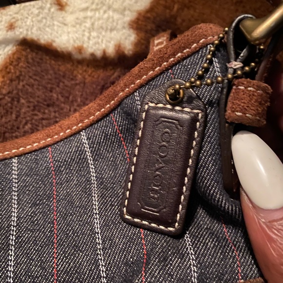 New Suede/Denim Coach Bag - Picture 7 of 12